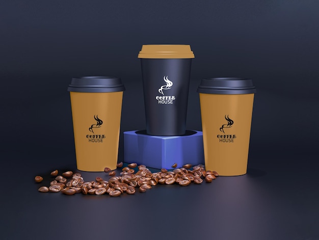 Coffee Cup mockup met donkere achtergrond