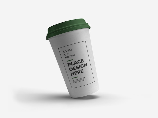 Coffee cup packaging mockup isolated