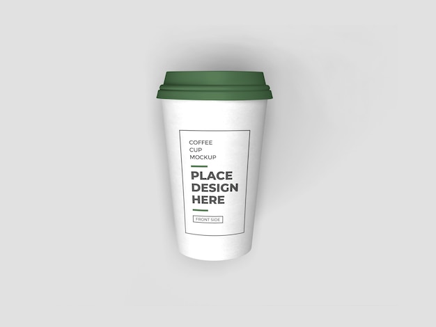 Premium PSD  Take away plastic cover coffee cup with holder mockup