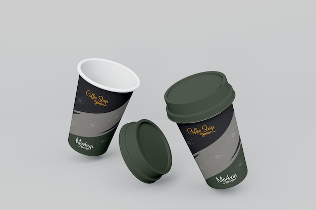 Coffee cup realistic 3d mockup design