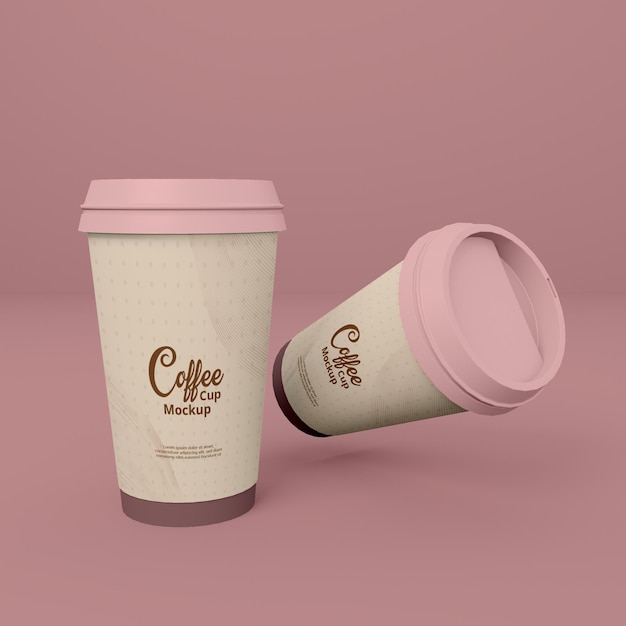 Tazza di caffè realistico 3d mockup design