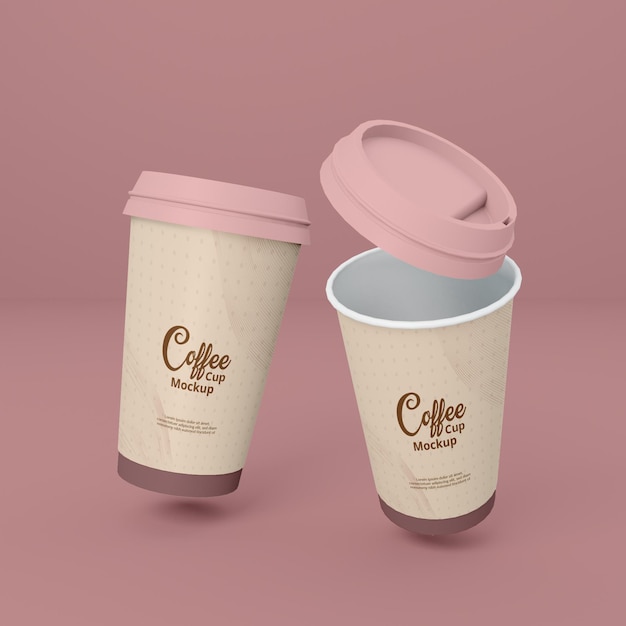 Coffee cup realistic 3d mockup design