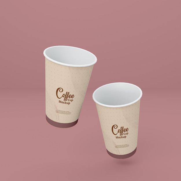 Coffee cup realistic 3d mockup design