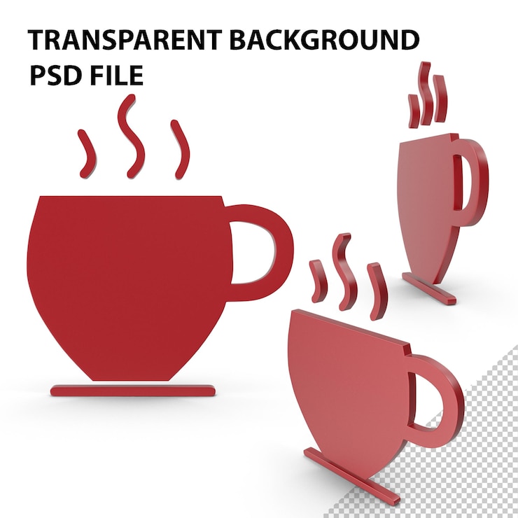 PSD coffee cup red symbol png