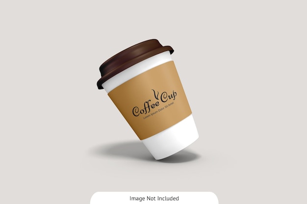 PSD coffee cup with cardboard mockup