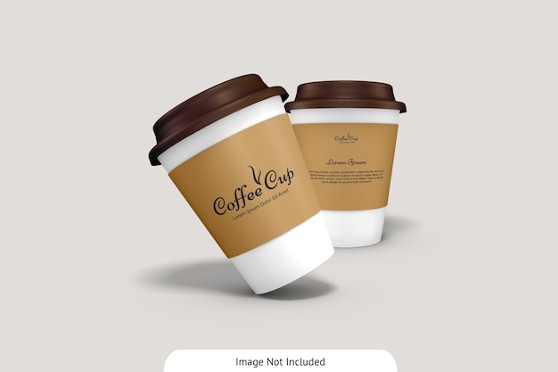 Coffee cup with cardboard mockup