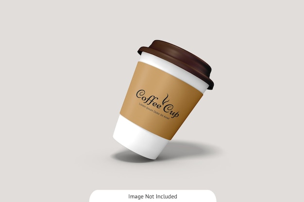 PSD coffee cup with cardboard mockup