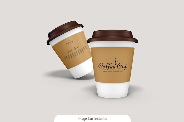 Coffee cup with cardboard mockup