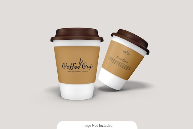 PSD coffee cup with cardboard mockup