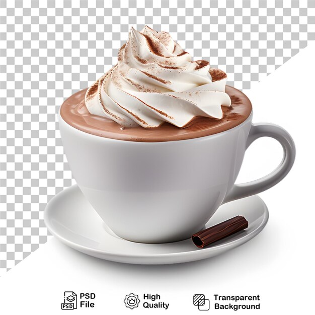 PSD tazza di caffè con cioccolato su sfondo trasparente file png