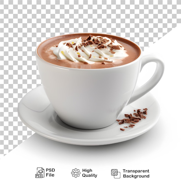 Coffee cup with chocolate on transparent background png file