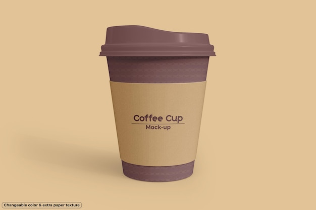 Coffee cup with holder mockup