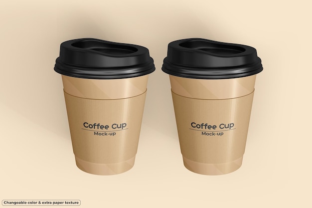 Coffee cup with holder mockup