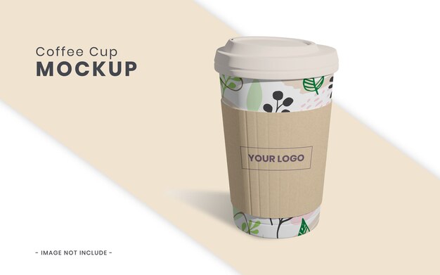 Coffee cup with paper mockup isolated