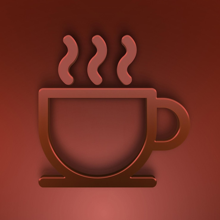 PSD a coffee cup with steam rising from the top editable 3d icon