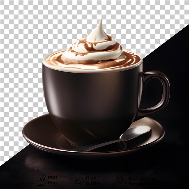 PSD coffee cup with transparent background png file