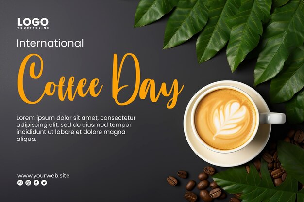 Coffee day banner template coffe day background template