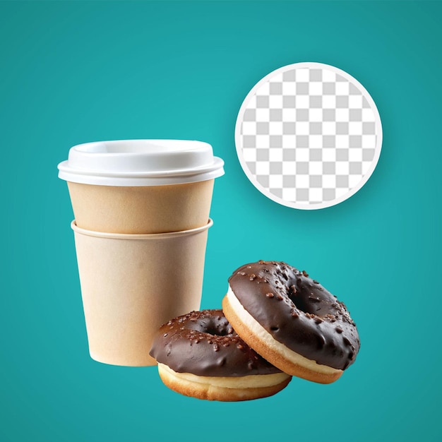 coffee and donuts 3d illustration