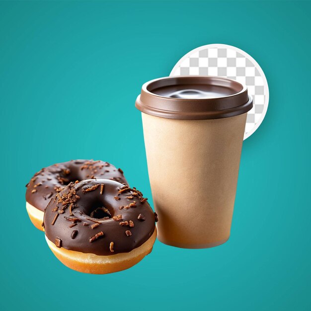 PSD coffee and donuts 3d illustration