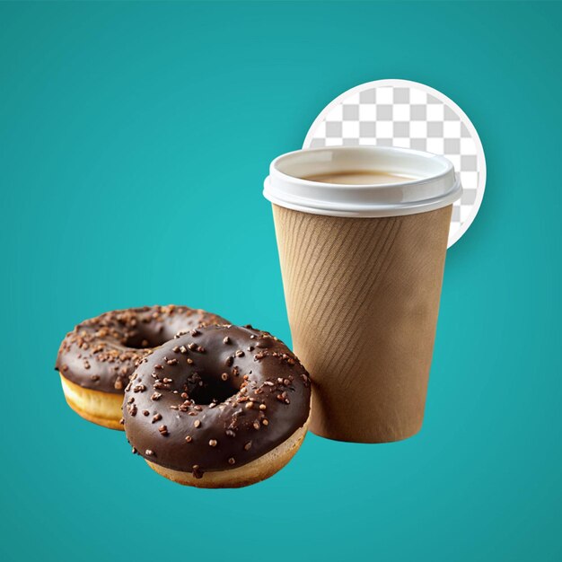 PSD coffee and donuts 3d illustration