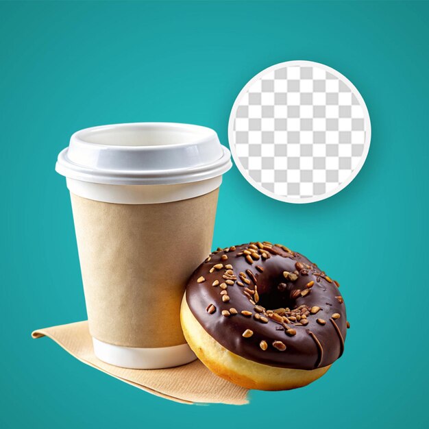 PSD coffee and donuts 3d illustration