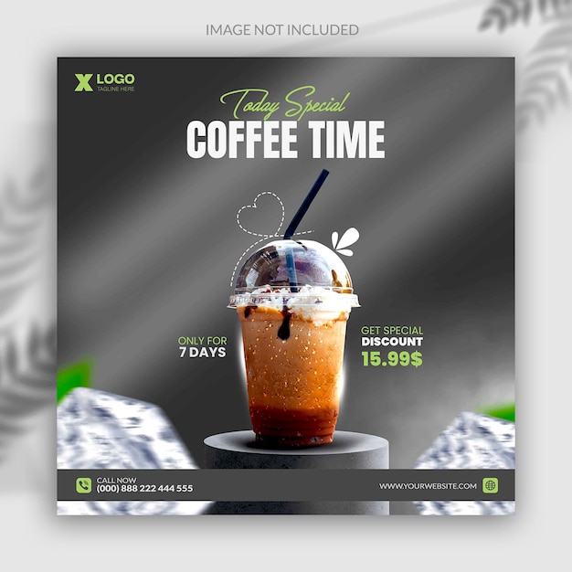 PSD coffee flyer and template