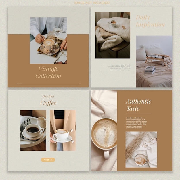 PSD coffee instagram post set