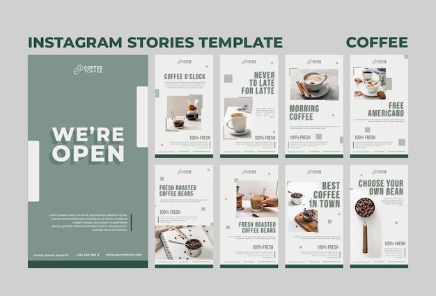 Coffee instagram stories concept