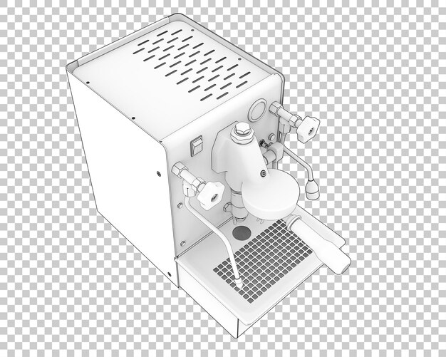 PSD 투명 배경에 고립 된 커피 기계 3d 렌더링 그림