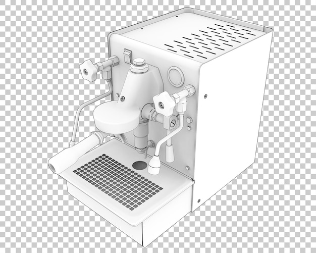 투명 배경에 고립 된 커피 기계 3d 렌더링 그림