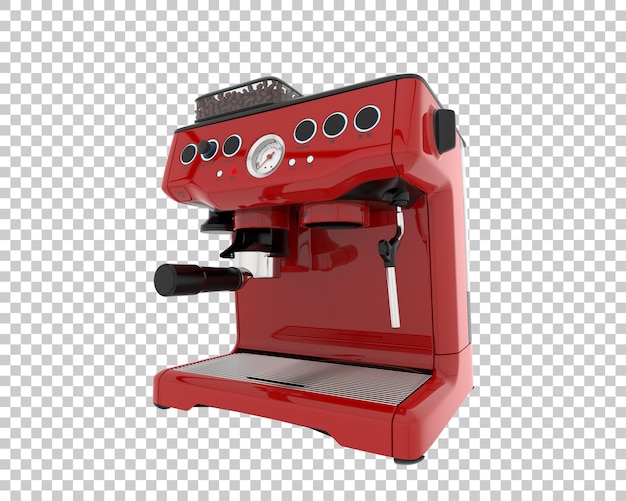 透明な背景に隔離されたコーヒーマシン 3Dレンダリングイラスト