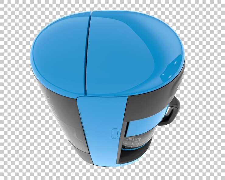 PSD coffee machine isolated on transparent background 3d rendering illustration