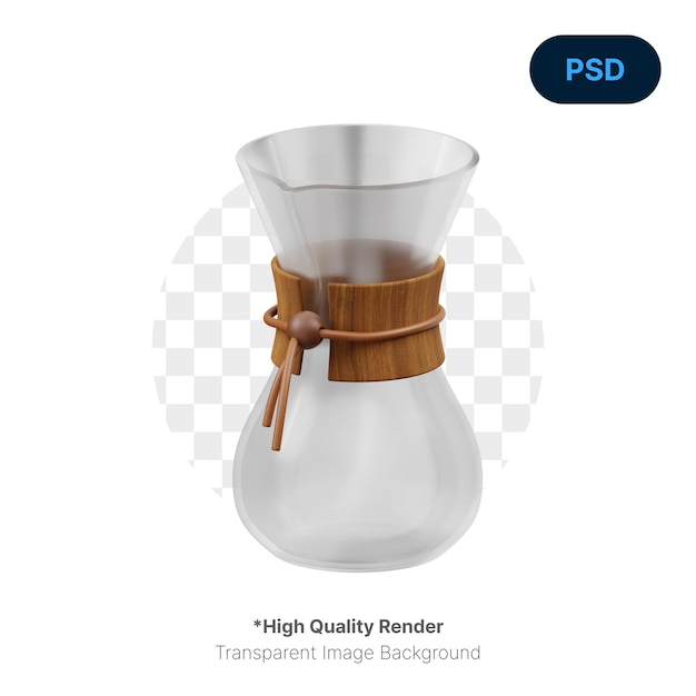 PSD coffee maker pot 3d icon premium psd