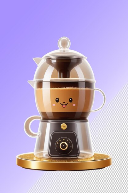 A coffee maker with a face on it