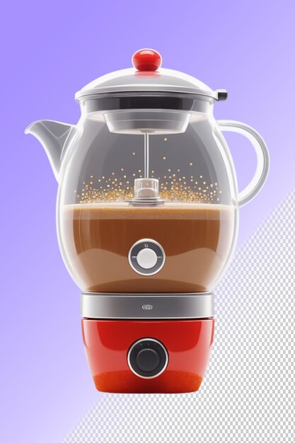 PSD a coffee maker with a red lid and a coffee maker on it