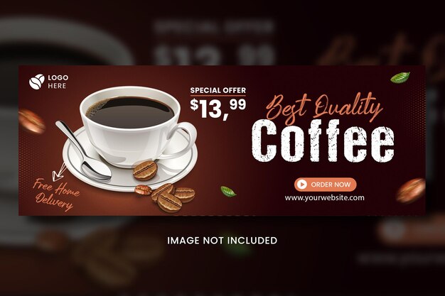 PSD coffee menu facebook cover template