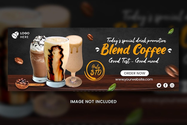 PSD coffee menu facebook cover template