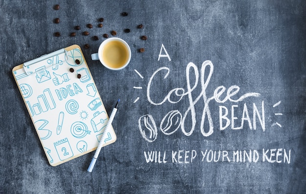 Coffee mockup con appunti