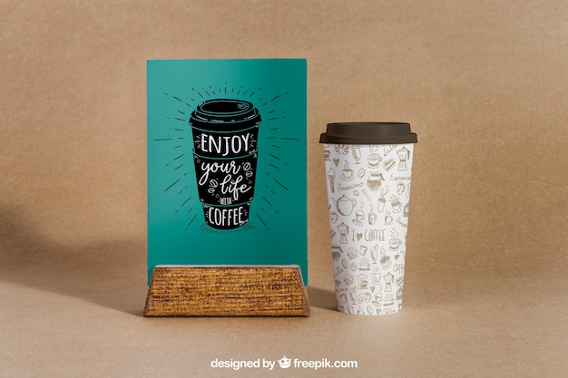 PSD coffee mockup with large cup
