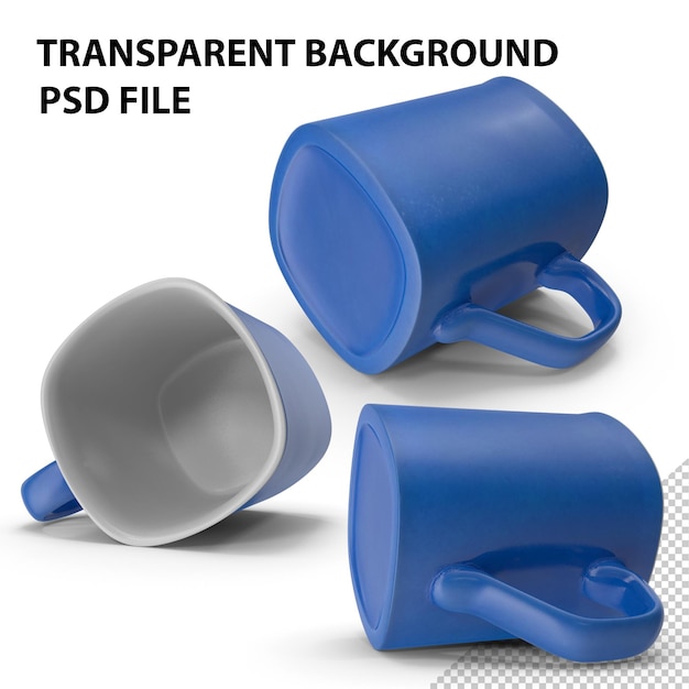 PSD coffee mug blue png