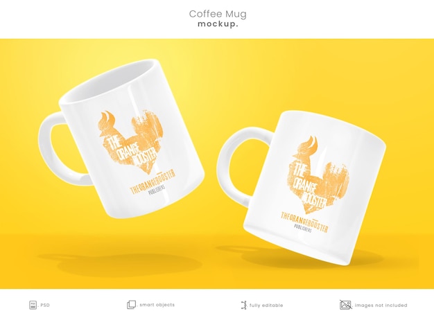 PSD coffee mug mockup isolated