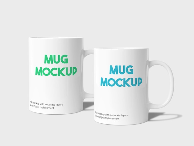 PSD coffee mug mockup realistic white cup mockups