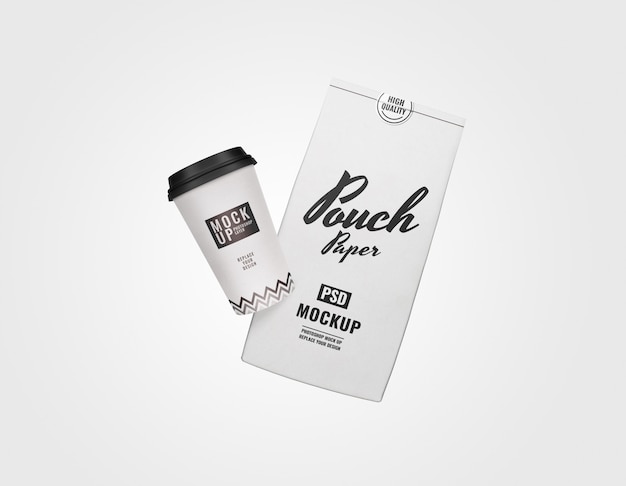 Coffee pack shot branding mockup advertising