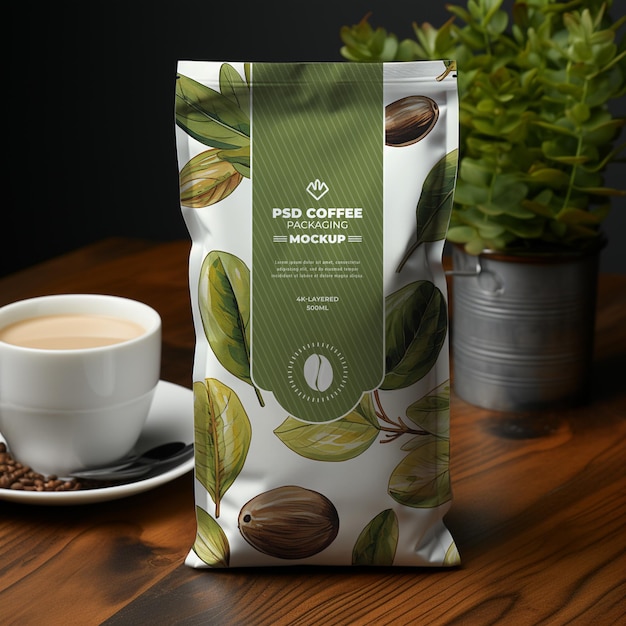 PSD coffee packaging mockup