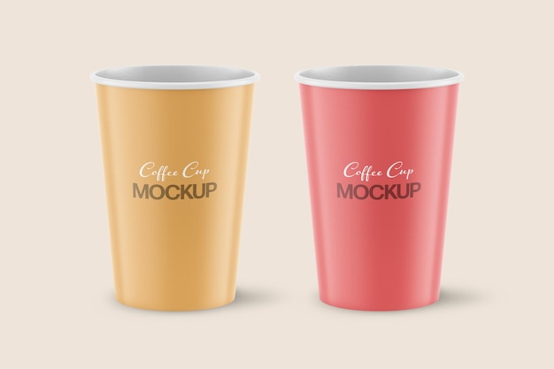 Coffee paper cups mockup scene