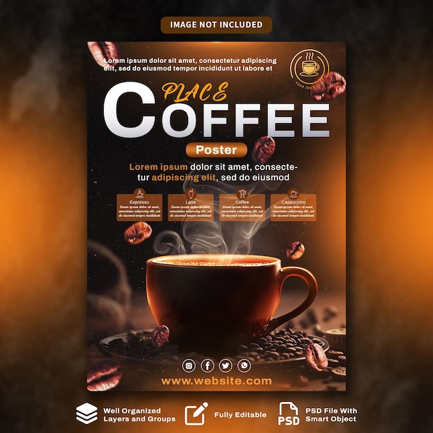 coffee place poster template design