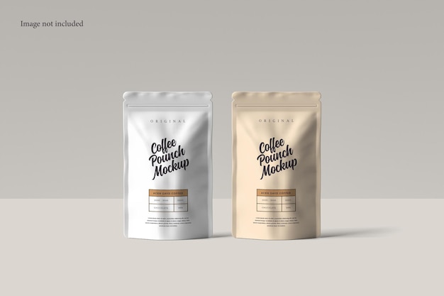 Coffee pouch packaging mockup front view