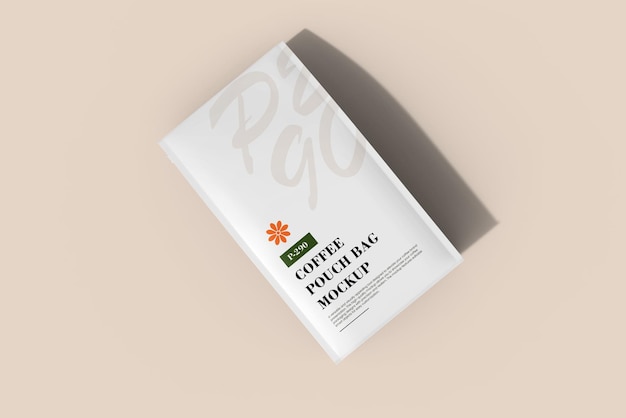 Coffee pouch packaging mockup laying down