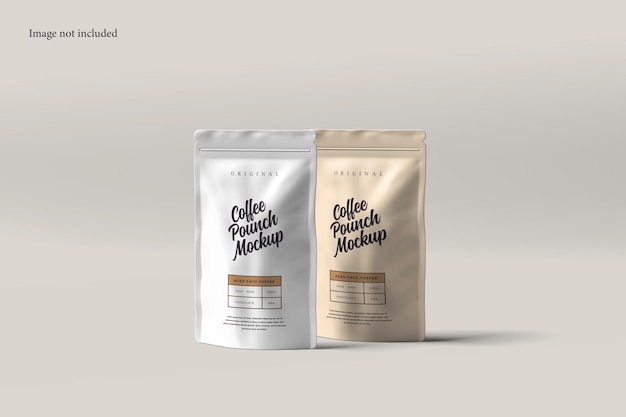 Coffee pouch packaging mockup side view