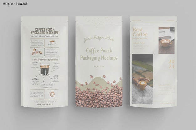 PSD mockup di imballaggio del sacchetto di caffè